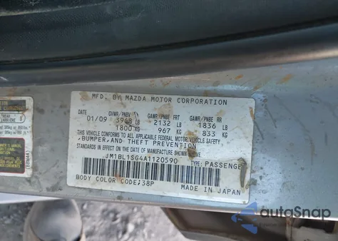 2010 Mazda Mazda3 I Sport из США, поврежденный, VIN JM1BL1SG4A1120590